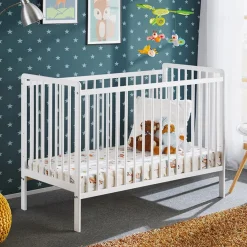 Garnero Arredamenti Letti Per Bambini E Ragazzi|Letti Per Bambini E Ragazzi-Lettino per bambini con materasso 65x124cm bianco Shine