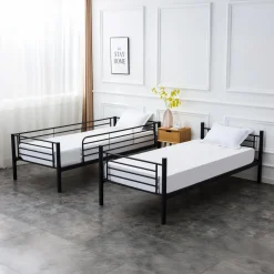 Garnero Arredamenti Letti A Castello|Letti A Castello-Letto a castello con 2 letti singoli 90x200cm nero Rodin