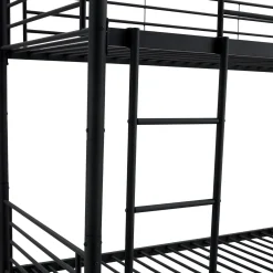 Garnero Arredamenti Letti A Castello|Letti A Castello-Letto a castello con 2 letti singoli 90x200cm nero Rodin