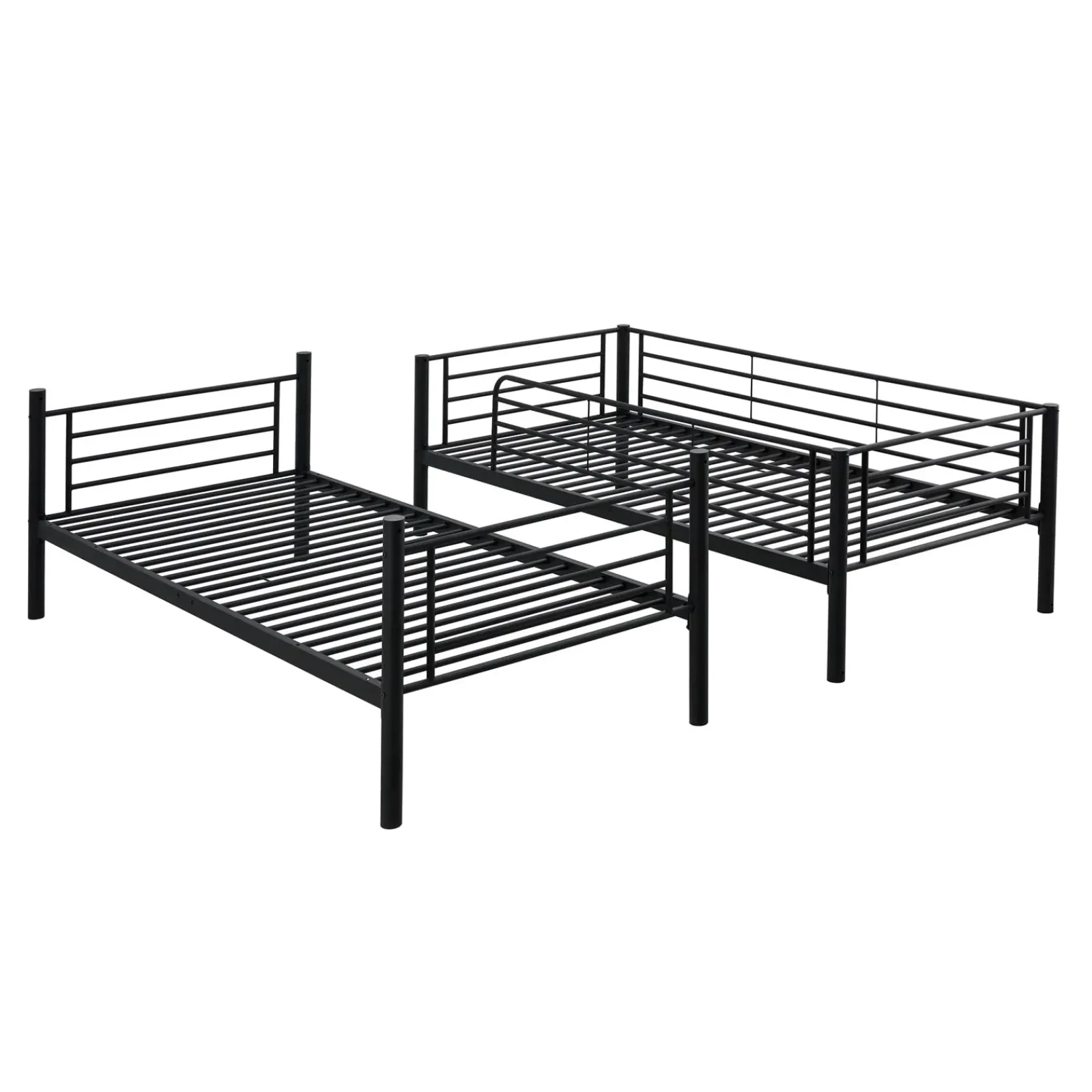 Garnero Arredamenti Letti A Castello|Letti A Castello-Letto a castello con 2 letti singoli 90x200cm nero Rodin