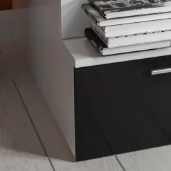 Garnero Arredamenti Letti A Castello|Letti A Castello-Letto a castello per bambini 254x120cm bianco nero Enrico Gihome® Bianco Lucido - Nero Lucido