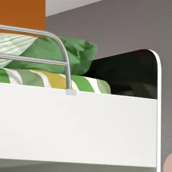 Garnero Arredamenti Letti A Castello|Letti A Castello-Letto a castello per bambini 254x120cm bianco nero Enrico Gihome® Bianco Lucido - Nero Lucido