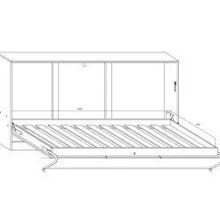 Garnero Arredamenti Letti Per Cameretta|Letti A Scomparsa-Letto a scomparsa orizzontale 90x200cm singolo bianco pino grigio grafite Alvin Gihome® Bianco Frassinato - Grafite