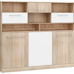 Garnero Arredamenti Letti A Scomparsa|Letti Singoli-Letto a scomparsa orizzontale 90x200cm singolo con libreria rovere bianco Alvin Gihome® Rovere - Bianco opaco