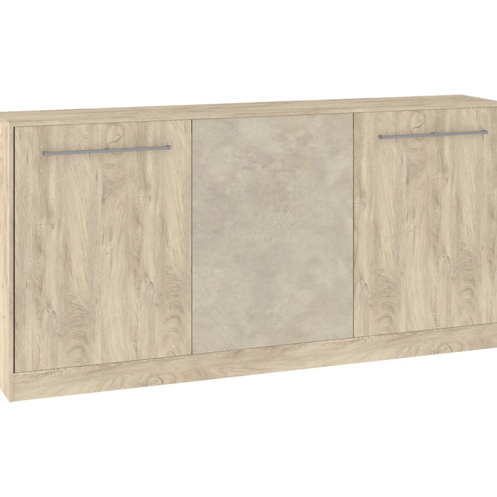 Garnero Arredamenti Letti A Scomparsa|Letti Singoli-Letto a scomparsa orizzontale 90x200cm singolo rovere chiaro beige sabbia Alvin Gihome® Rovere - Beige