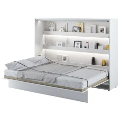 Garnero Arredamenti Letti A Scomparsa|Letti Alla Francese-Letto a scomparsa orizzontale 140x200 cm alla francese bianco Camelio