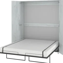 Garnero Arredamenti Letti A Scomparsa|Letti Matrimoniali-Letto a scomparsa verticale 160x200cm matrimoniale bianco pino Calvin Gihome® Bianco Frassinato