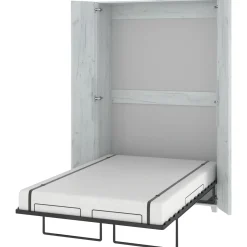 Garnero Arredamenti Letti Per Cameretta|Letti A Scomparsa-Letto a scomparsa verticale 120x200cm piazza e mezza bianco pino Calvin Gihome® Bianco Frassinato