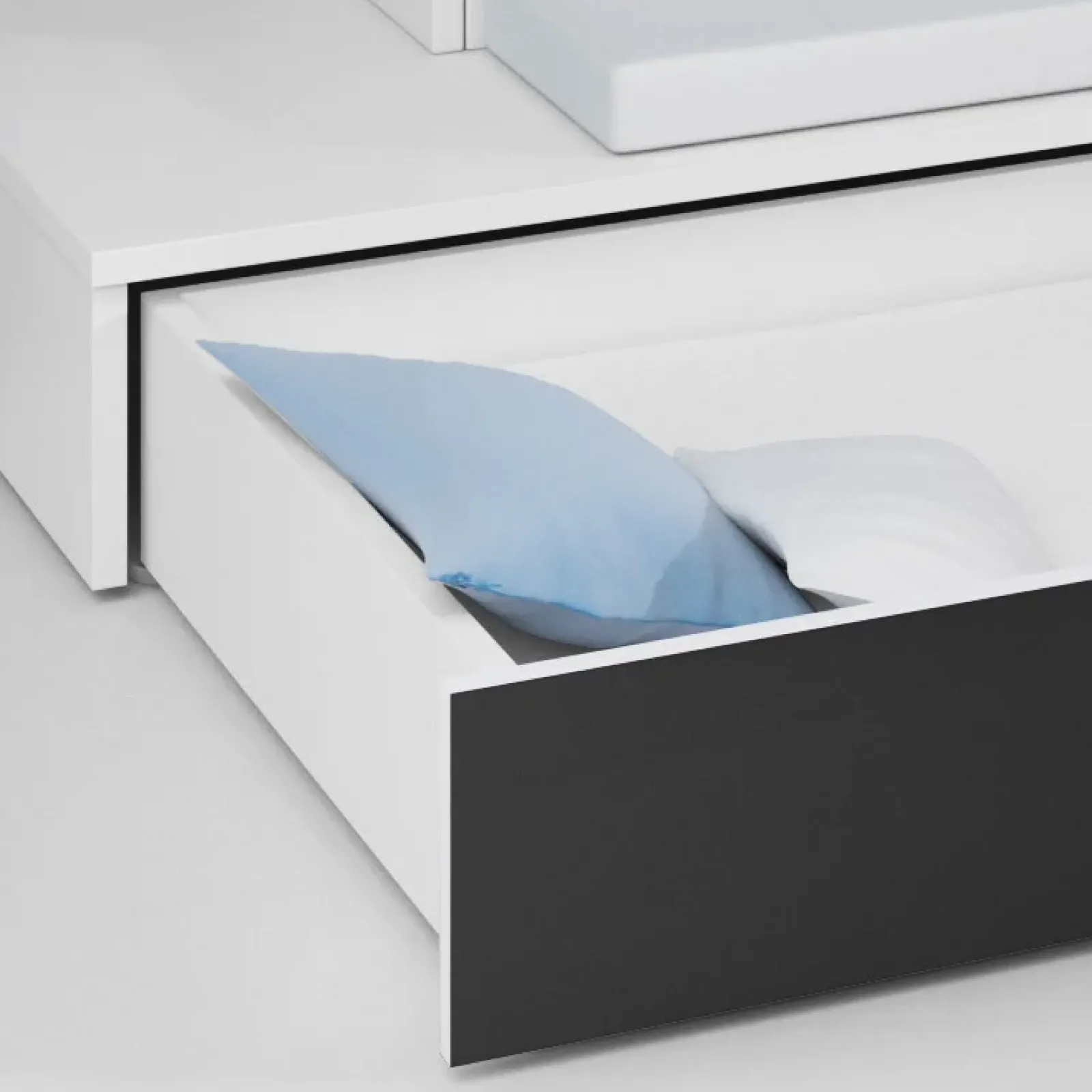 Garnero Arredamenti Letti A Castello|Letti A Castello-Letto a soppalco con armadio 324x180cm bianco nero 2 letti Diego Gihome® Bianco Lucido - Nero Lucido