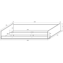 Garnero Arredamenti Letti A Castello|Letti A Castello-Letto a soppalco 204x120cm destra bianco pino grafite Dollie Gihome® Grafite - Bianco Frassinato