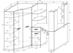Garnero Arredamenti Letti A Castello|Letti A Castello-Letto a soppalco 204x120cm sinistra rovere blu Dollie Gihome® Rovere - Azzurro