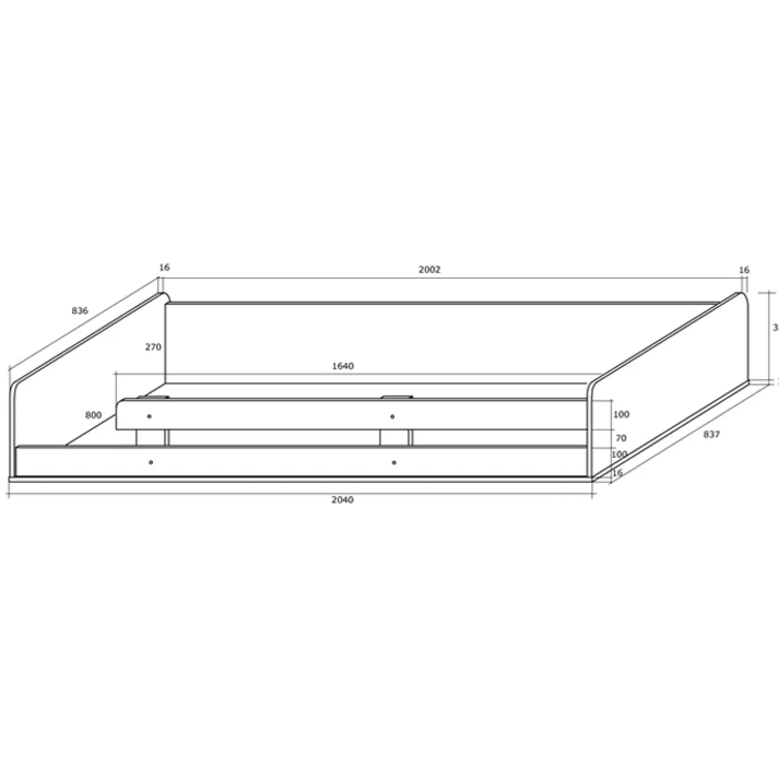Garnero Arredamenti Letti A Castello|Letti A Castello-Letto a soppalco 204x120cm sinistra bianco pino grafite Dollie Gihome® Grafite - Bianco Frassinato