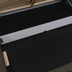 Garnero Arredamenti Letti Alla Francese|Letti Per Bambini E Ragazzi-Letto alla francese 140x200cm con rete contenitore imbottito tessuto bouclé nero Aluna Tessuto Abriamo nero