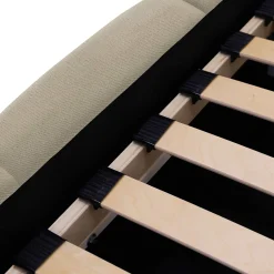 Garnero Arredamenti Letti Alla Francese-Letto alla francese 140x200cm con rete contenitore imbottito beige Aluna Tessuto Paros Beige