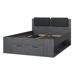 Garnero Arredamenti Letti Alla Francese-Letto alla francese 140x200cm con cassettone e vani laterali Cortina Gihome® Ossido