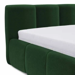 Garnero Arredamenti Letti Alla Francese|Letti Per Bambini E Ragazzi-Letto alla francese 140x200cm con rete contenitore imbottito verde Aluna Tessuto Kronos Verde
