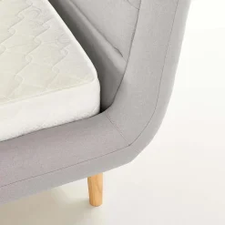 Garnero Arredamenti Letti Alla Francese-Letto alla francese 140x200cm in tessuto grigio chiaro Pompei Gihome®