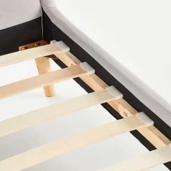 Garnero Arredamenti Letti Alla Francese-Letto alla francese 140x200cm in tessuto grigio chiaro Pompei Gihome®