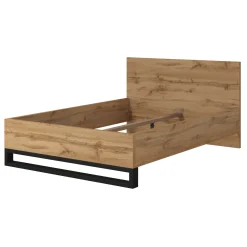 Garnero Arredamenti Letti Alla Francese-Letto alla francese 140x200cm rovere metallo nero Petra