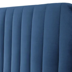 Garnero Arredamenti Letti Alla Francese-Letto contenitore alla francese 140x200cm imbottito velluto blu Poffi Tessuto Vellutato Lucido Blu