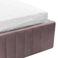 Garnero Arredamenti Letti Alla Francese-Letto contenitore alla francese 140x200cm imbottito velluto rosa Poffi Tessuto Vellutato Lucido Rosa