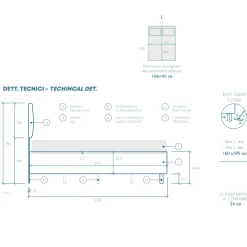 Garnero Arredamenti Letti Matrimoniali|Letti Matrimoniali-Letto contenitore matrimoniale 160x195cm imbottito tessuto tortora CozyHaven Tessuto Woven Tortora