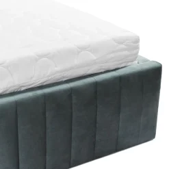 Garnero Arredamenti Letti Matrimoniali|Letti Matrimoniali-Letto contenitore matrimoniale 160x200 imbottito velluto grigio scuro Poffi Tessuto Vellutato Lucido Grigio Scuro