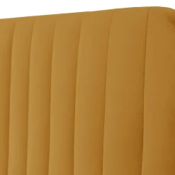 Garnero Arredamenti Letti Oversize-Letto contenitore matrimoniale oversize 180x200 imbottito velluto senape Poffi Tessuto Vellutato Lucido Senape