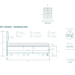 Garnero Arredamenti Letti Matrimoniali|Letti Matrimoniali-Letto contenitore matrimoniale 160x195cm imbottito tessuto tortora EliteDreams Tessuto Woven Tortora
