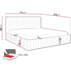 Garnero Arredamenti Letti Matrimoniali|Letti Matrimoniali-Letto contenitore matrimoniale 160x200 imbottito velluto blu Poffi Tessuto Vellutato Lucido Blu