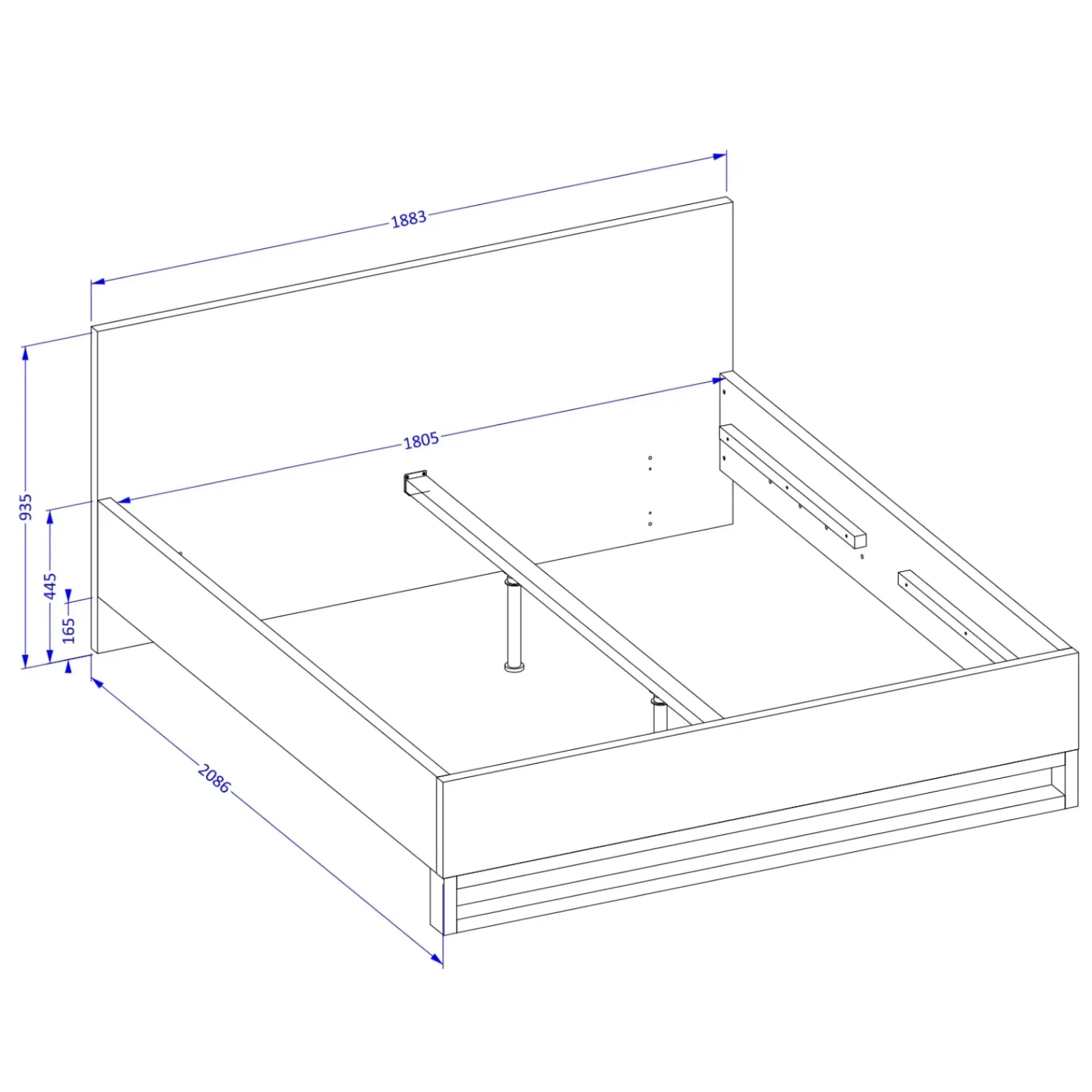 Garnero Arredamenti Letti Oversize-Letto contenitore matrimoniale oversize 180x200cm rovere metallo nero Petra