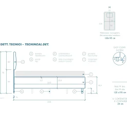 Garnero Arredamenti Letti Piazza E Mezza|Letti Per Bambini E Ragazzi-Letto contenitore una piazza e mezza 120x195cm imbottito tessuto tortora DreamSpace Tessuto Woven Tortora