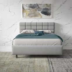 Garnero Arredamenti Letti Piazza E Mezza|Letti Per Bambini E Ragazzi-Letto contenitore una piazza e mezza 120x195cm imbottito tessuto grigio Supreme Sleep