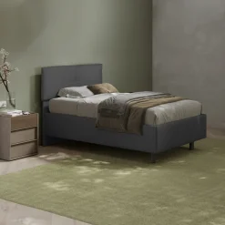 Garnero Arredamenti Letti Per Cameretta|Letti Piazza E Mezza-Letto contenitore una piazza e mezza 120x195cm imbottito tessuto antracite EliteDreams Tessuto Woven Antracite
