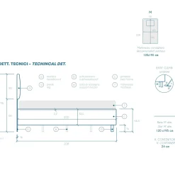 Garnero Arredamenti Letti Per Cameretta|Letti Piazza E Mezza-Letto contenitore una piazza e mezza 120x195cm imbottito tessuto tortora CozyHaven Tessuto Woven Tortora