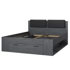 Garnero Arredamenti Letti Matrimoniali|Letti Matrimoniali-Letto matrimoniale con cassettone 160x200cm Cortina Gihome® Ossido