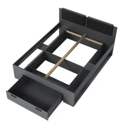 Garnero Arredamenti Letti Matrimoniali|Letti Matrimoniali-Letto matrimoniale con cassettone 160x200cm Cortina Gihome® Ossido