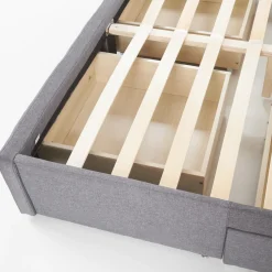 Garnero Arredamenti Letti Matrimoniali|Letti Matrimoniali-Letto matrimoniale con cassettoni 160x200cm grigio nero Galileo