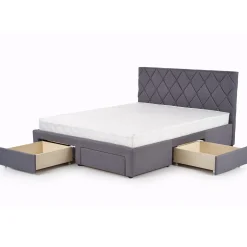 Garnero Arredamenti Letti Matrimoniali|Letti Matrimoniali-Letto matrimoniale con cassettoni 160x200cm grigio nero Galileo