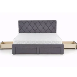 Garnero Arredamenti Letti Matrimoniali|Letti Matrimoniali-Letto matrimoniale con cassettoni 160x200cm grigio nero Galileo