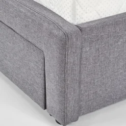 Garnero Arredamenti Letti Matrimoniali|Letti Matrimoniali-Letto matrimoniale con cassettoni 160x200cm grigio nero Galileo