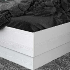 Garnero Arredamenti Letti Matrimoniali|Letti Matrimoniali-Letto matrimoniale con comodini 160x200cm pino bianco Angara