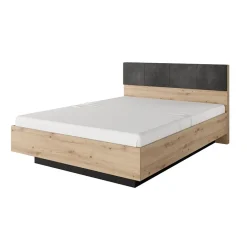 Garnero Arredamenti Letti Matrimoniali|Letti Matrimoniali-Letto matrimoniale contenitore 160x200cm rovere antracite Rubik