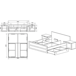 Garnero Arredamenti Letti Matrimoniali|Letti Matrimoniali-Letto matrimoniale contenitore standard 160x200cm bianco opaco Loira