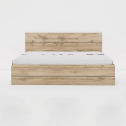 Garnero Arredamenti Letti Matrimoniali|Letti Matrimoniali-Letto matrimoniale contenitore con comodini 160x200cm quercia Tamika