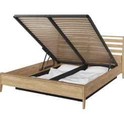 Garnero Arredamenti Letti Matrimoniali|Letti Matrimoniali-Letto matrimoniale contenitore 160x200cm rovere Noor