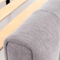 Garnero Arredamenti Letti Matrimoniali|Letti Matrimoniali-Letto matrimoniale imbottito 160x200cm grigio chiaro Varano