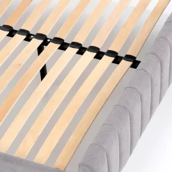 Garnero Arredamenti Letti Matrimoniali|Letti Matrimoniali-Letto matrimoniale imbottito 160x200cm grigio chiaro Varano