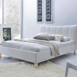 Garnero Arredamenti Letti Matrimoniali|Letti Matrimoniali-Letto matrimoniale in ecopelle 160x200cm Cabras Gihome® Bianco