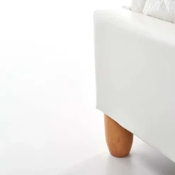 Garnero Arredamenti Letti Matrimoniali|Letti Matrimoniali-Letto matrimoniale in ecopelle 160x200cm Cabras Gihome® Bianco